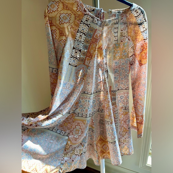 Muse Dresses & Skirts - Amuse Society 70s Inspired Boho Patchwork Print Cutout Mini Dress Size S